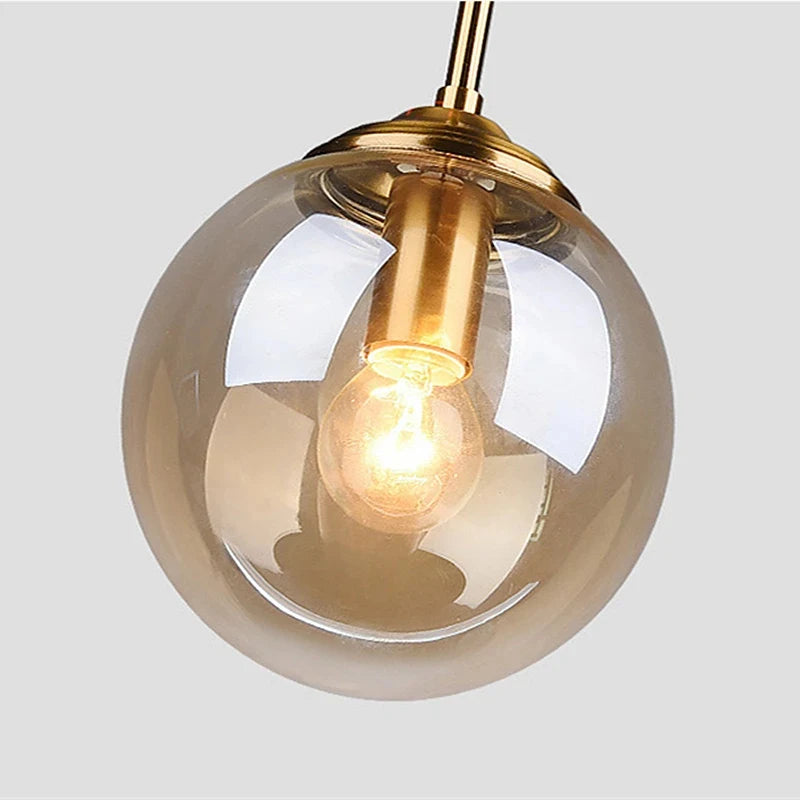 Nordic Glass Metal Pendant Light for Dining Room