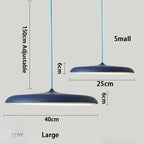 Nordic Flat Saucer LED Pendant Light in Four Colors for Kitchen Island
