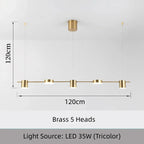 Modern Linear Disc Spotlight Chandelier in Black and Gold for Dining Table