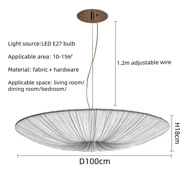Nordic Fabric Pendant Light for Living Room