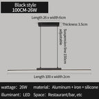 Minimalist Iron Linear Pendant Light for Dining