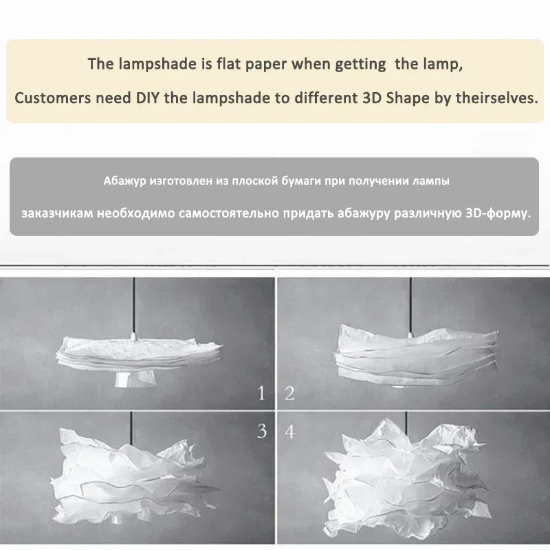 Cloud Paper Pendant Light Nordic Design Hanging Lamp