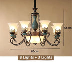 Vintage Iron Ceramic Chandelier Dining Room
