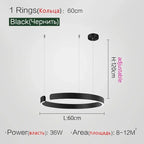Nordic Copper Ring Pendant Light for Dining Room