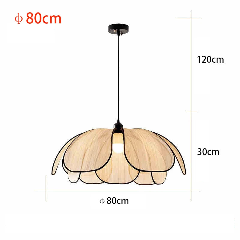 Vintage Hand Woven Fabric Lotus Chandelier for Dining Room and Bedroom