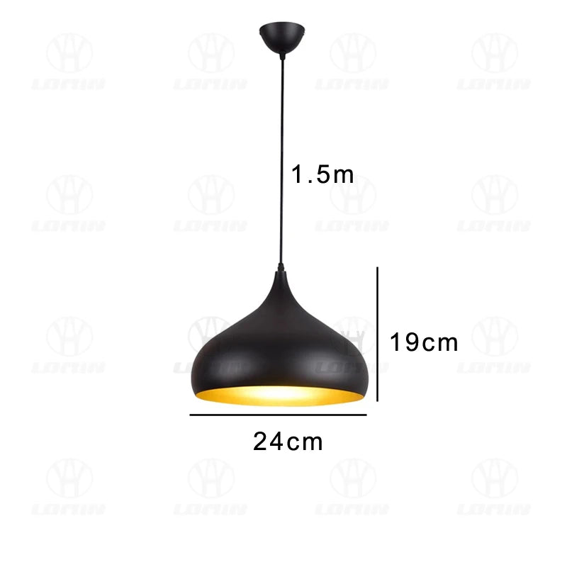 Industrial Black Iron Pendant Light for Dining