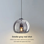 Nordic Glass Pendant Light with Iron Finish