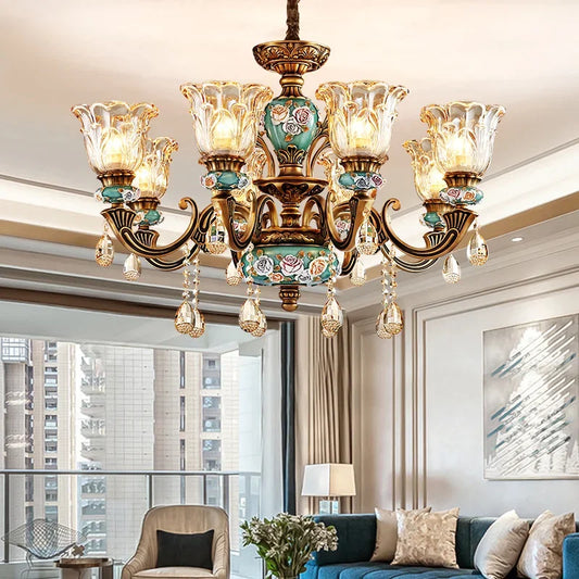 Luxury Zinc Alloy Chandelier with Resin Accents