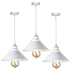 Retro Industrial Black Cone Pendant Light with Brass Fitting for Kitchen