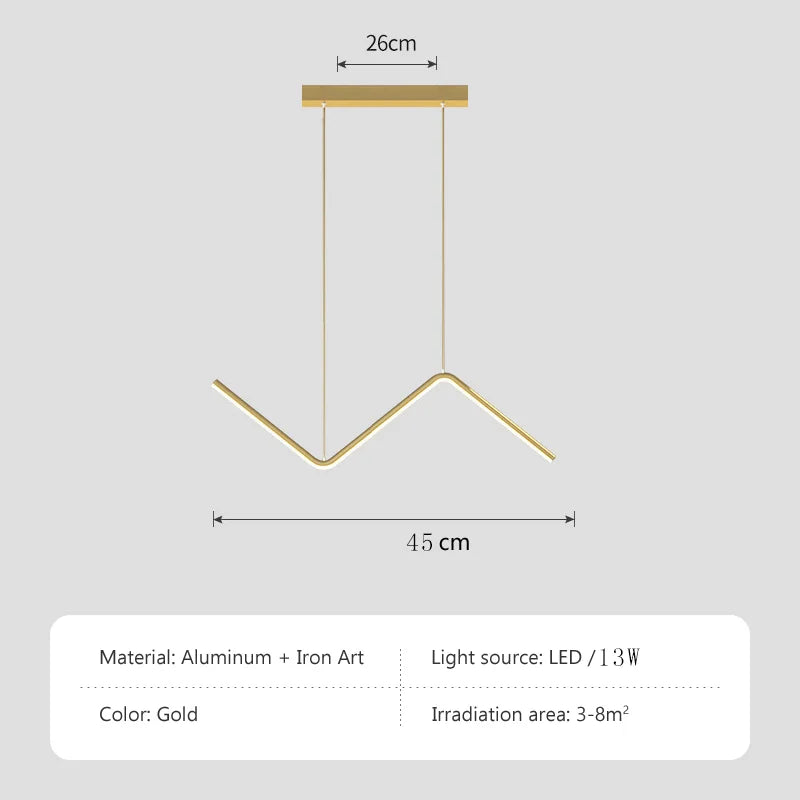 Lámpara Colgante Minimalista de Aluminio - Diseño Nórdico Ondulado