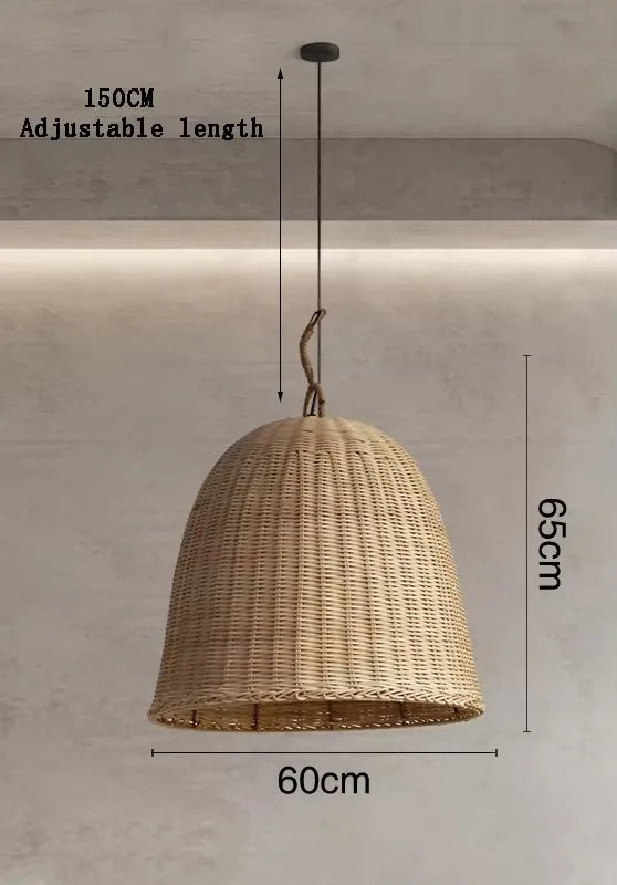 Lámpara Colgante Wabi Sabi de Bambú para Espacios Zen