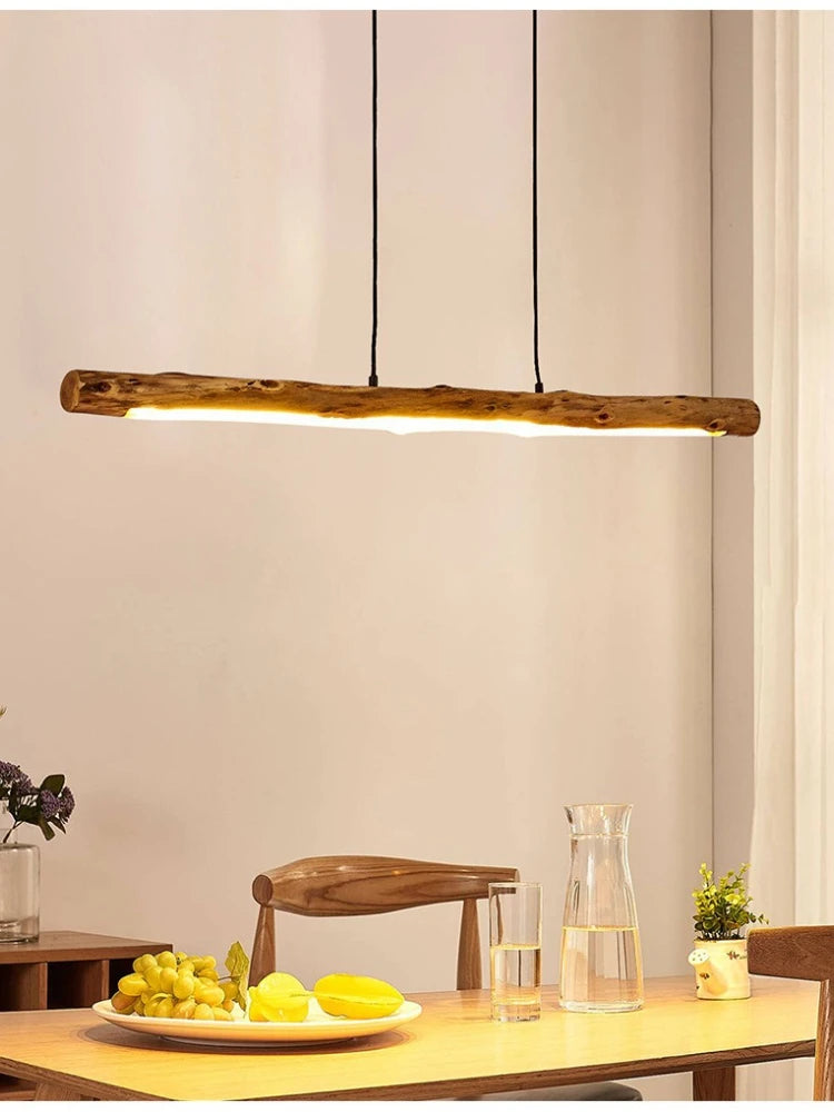 Lámpara Colgante Nórdica de Madera - Lámpara de Techo Minimalista