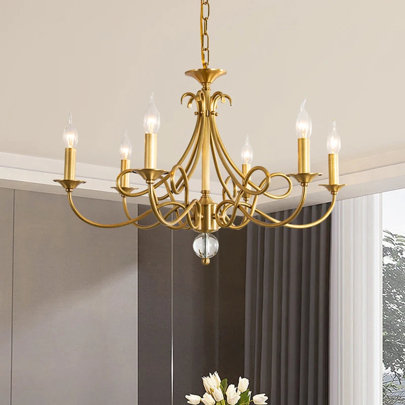 Copper Chandelier Modern Nordic Style Pendant Light