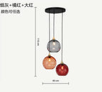 Nordic Dimpled Glass Ball Pendant Light in Jewel Colors for Kitchen