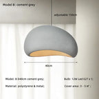 Wabi Sabi White Resin Dome Pendant Light for Living Room and Dining Room