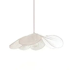Sheer Petal Flower Fabric Pendant Light in Nine Colors for Bedroom