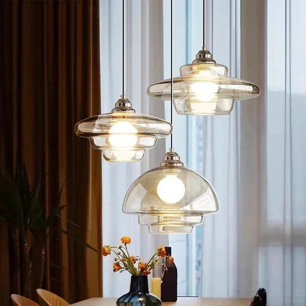 Nordic Glass Pendant Light - Minimalist Hanging Lamp