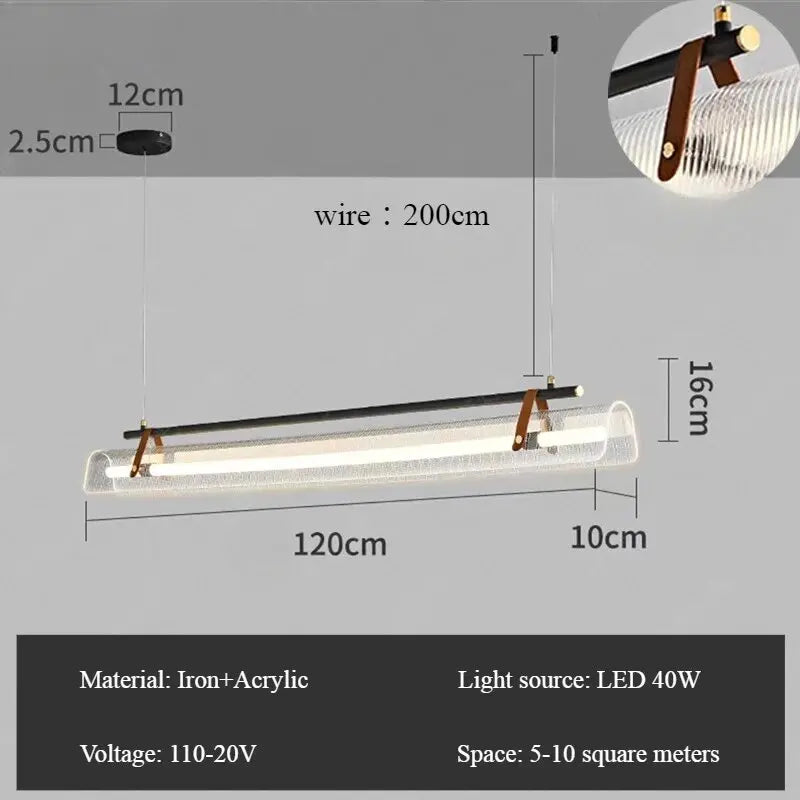Minimalist Acrylic Glass Pendant Light for Dining
