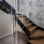 Minimalist Gold Hanging Pendant Light for Stairwell