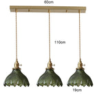 Retro Colored Glass Pendant Light Collection with Brass Fitting for Cafe