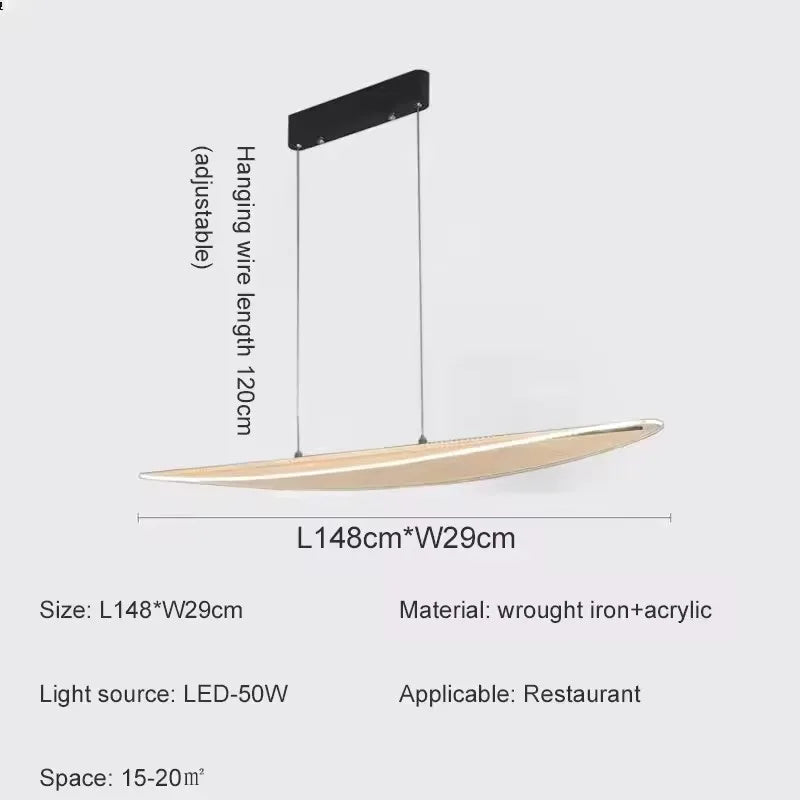 Lámpara colgante acrílica LED nórdica para comedor