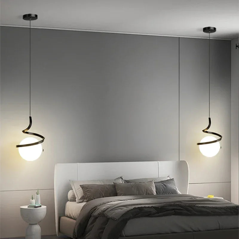 Lámpara colgante minimalista de hierro para dormitorio y sala de estar