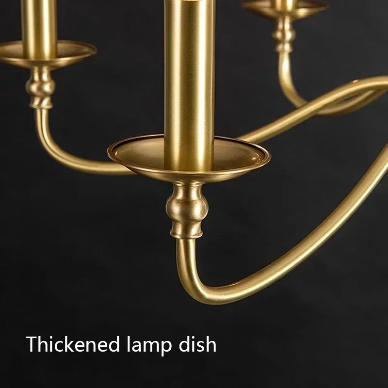 Retro Gold Crystal Chandelier - Dining Room Light
