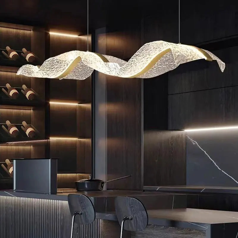 Lámpara colgante LED de onda nórdica para comedor