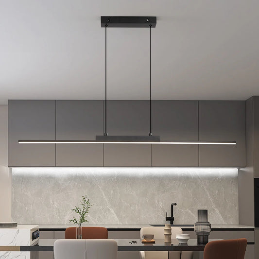 Minimalist Iron Linear Pendant Light for Dining