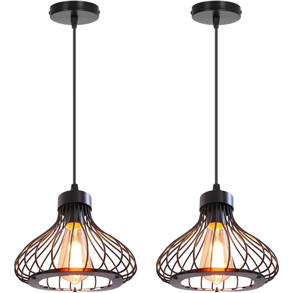 Lámpara colgante de hierro industrial para cocina y comedor