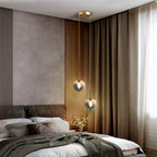 Modern LED Bedside Pendant Light White/Smoke Gray Glass Ball Ceiling Hanging Lamps Nordic Home Decoration Ceiling Pendant Lamp
