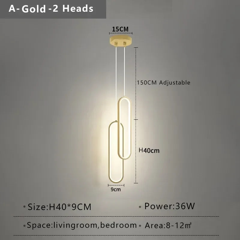 Minimalist Gold Pendant Light for Bedroom & Dining