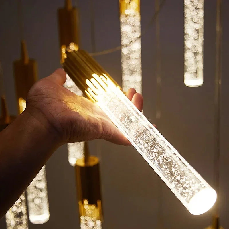 Crystal Glass Pendant Light with LED - Modern Hanging Lamp