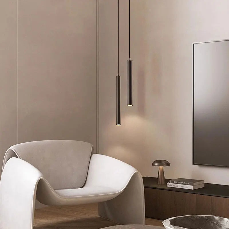 Black LED Cord Pendant Lights Hanging Lighting for TV Background Nordic Adjustable Suspended Chandelier Lamps Kitchen Corridor