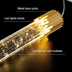 Modern Bubble Texture Acrylic Column Pendant Light in Gold for Bedside