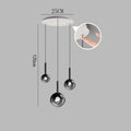 Smoked Glass Ball Cluster Staircase Chandelier with LED Globes