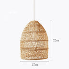 Chinese Handmade Woven Natural Rattan Pendant Lamp Living Room Restaurant Hotel Homestay Bedroom Led Chandelier Art Lights Decor