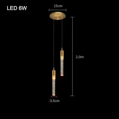 Lámpara colgante de cristal con LED - Moderna