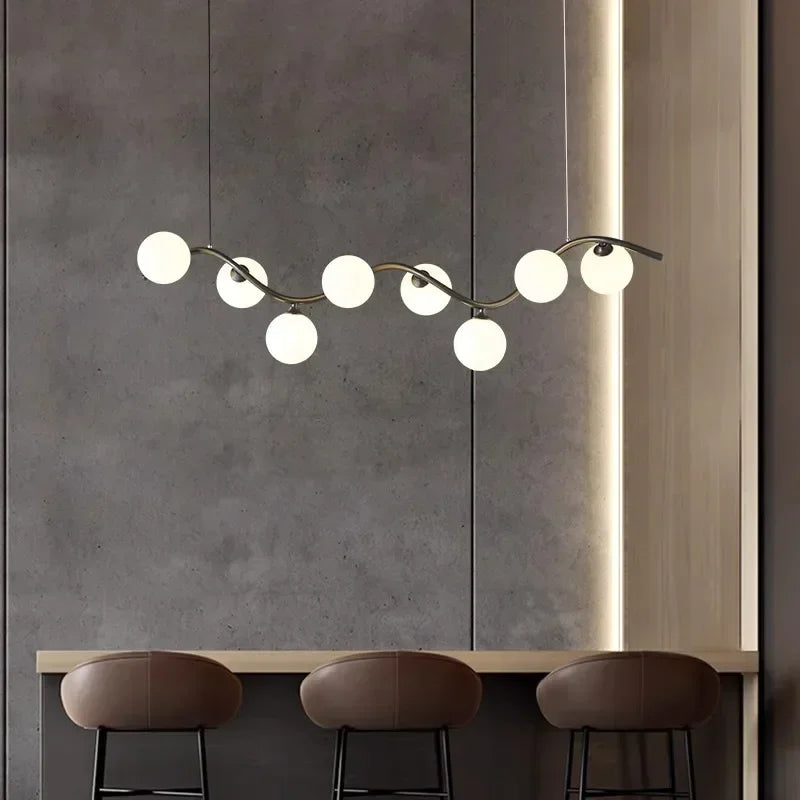 Nordic Iron Glass Ball Pendant Light for Dining Room