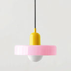 Retro Two Tone Glass Mushroom Pendant Light for Cafe and Dining Room