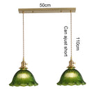 Retro Colored Glass Pendant Light Collection with Brass Fitting for Cafe