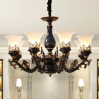 Candelabro de cerámica con portalámparas E14 retro lujoso