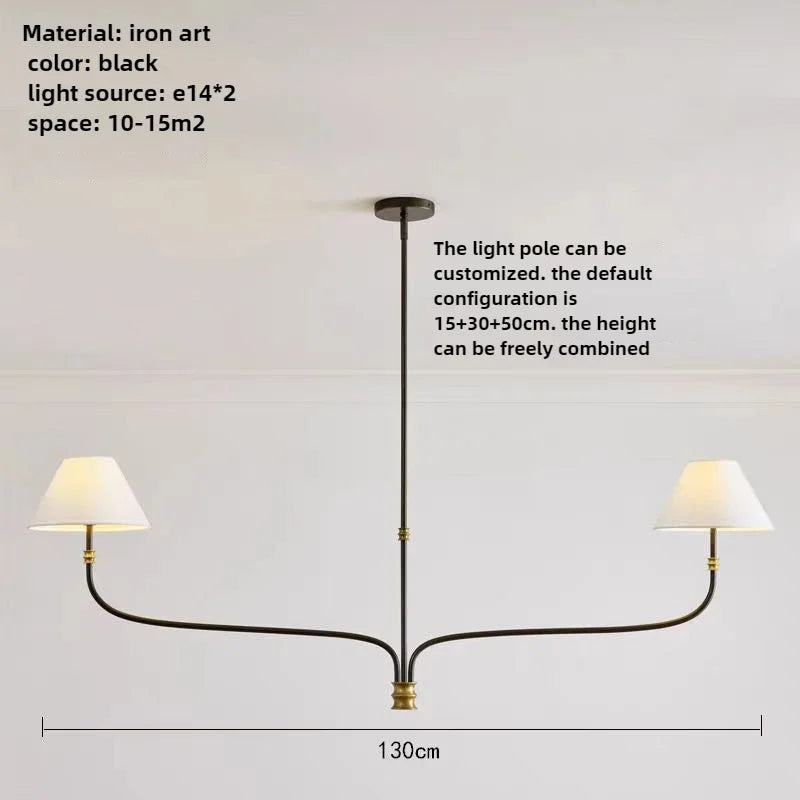 Nordic Iron Pendant Light with Fabric Shades
