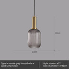Lámpara colgante de cristal nórdico con acabado de cobre