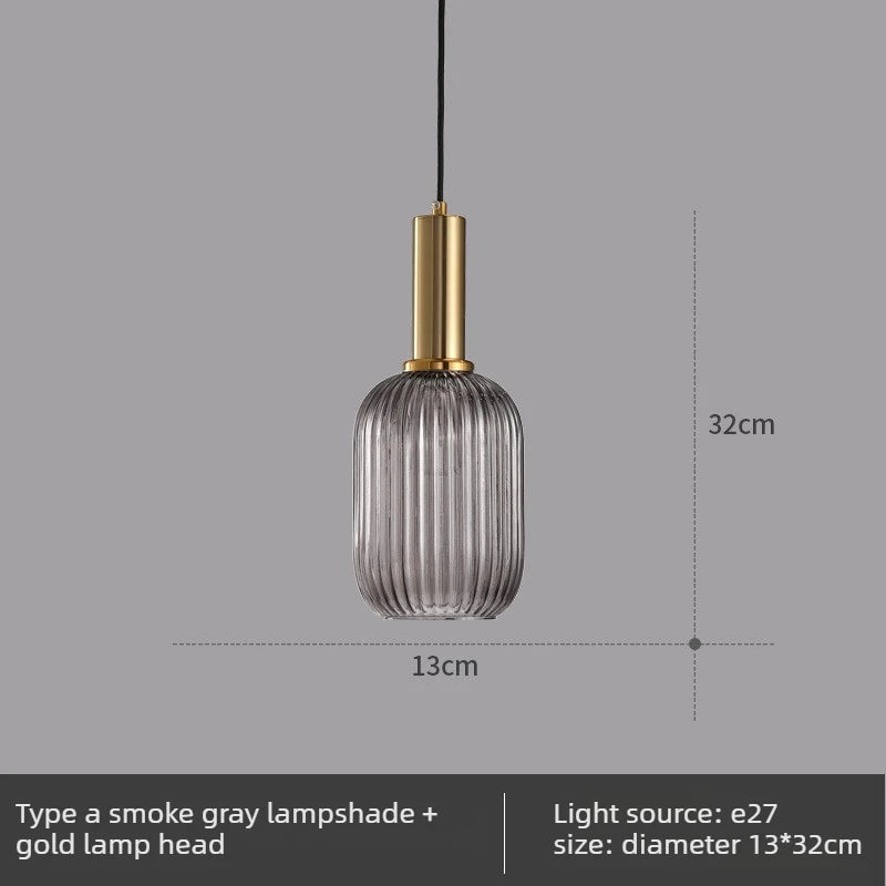 Nordic Glass Pendant Light with Copper Finish