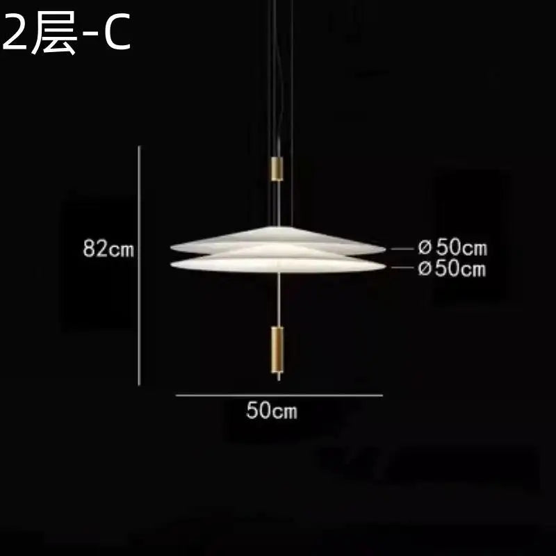 Lámpara colgante de hierro acrílico minimalista para comedor