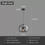 Nordic Glass Pendant Light with Iron Finish