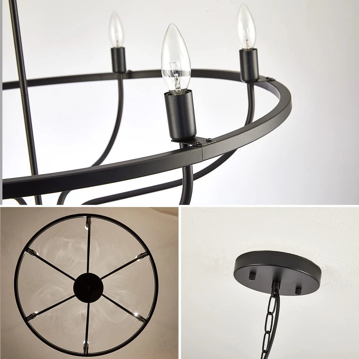 Iron Circle Chandelier Pendant Light