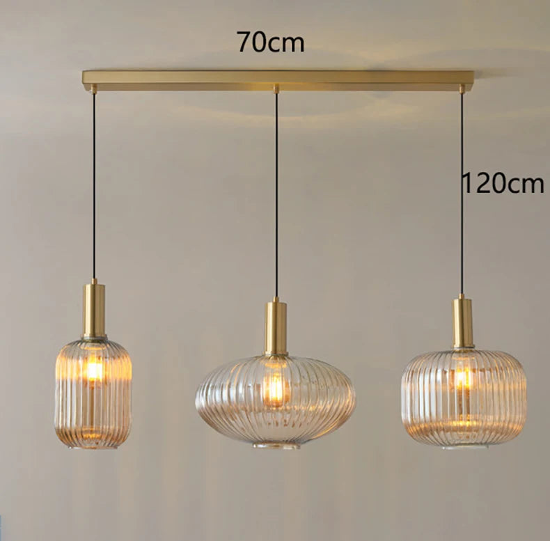 Lámpara colgante de cristal nórdica para comedor