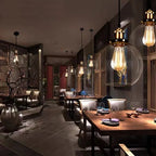 Industrial Clear Glass Pendant Light with Antique Brass Fitting for Bar